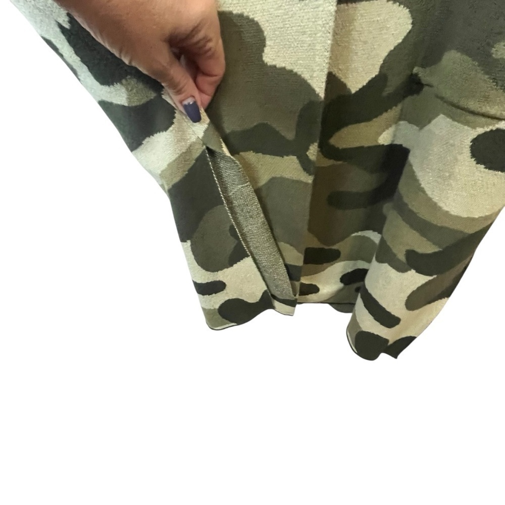 Maeve by Anthropologie Kieran Camo Open Front Long Knit Cardigan Sweater Coat XS - Picture 14 of 16